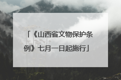 《山西省文物保护条例》七月一日起施行