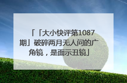 「大小快评第1087期」破碎两月无人问的广角镜，是面示丑镜