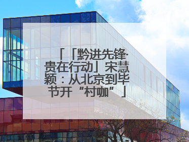 「黔进先锋·贵在行动」宋慧颖：从北京到毕节开“村咖”