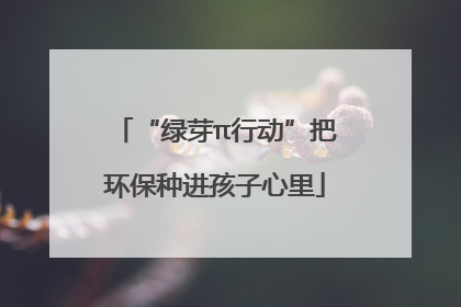 “绿芽π行动”把环保种进孩子心里
