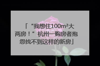 “我想住100m²大两房！”杭州一购房者抱怨找不到这样的新房