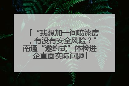 “我想加一间喷漆房，有没有安全风险？”南通“邀约式”体检进企直面实际问题