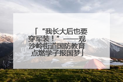 “我长大后也要穿军装！”——观沙岭街道国防教育点燃学子报国梦