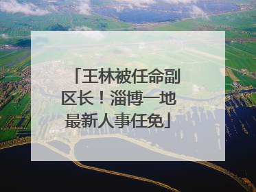 王林被任命副区长！淄博一地最新人事任免