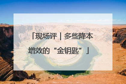 现场评｜多些降本增效的“金钥匙”