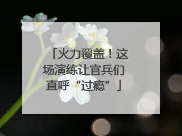 火力覆盖！这场演练让官兵们直呼“过瘾”