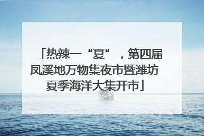 热辣一“夏”，第四届凤溪地万物集夜市暨潍坊夏季海洋大集开市