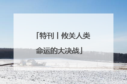 特刊丨攸关人类命运的大决战