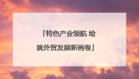 特色产业领航 绘就外贸发展新画卷