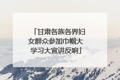 甘肃各族各界妇女群众参加巾帼大学习大宣讲反响