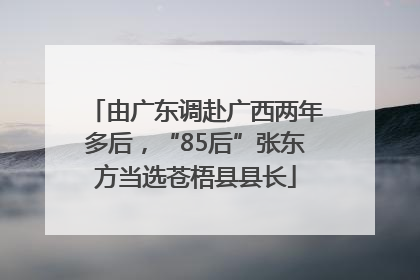 由广东调赴广西两年多后，“85后”张东方当选苍梧县县长