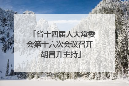 省十四届人大常委会第十六次会议召开 胡昌升主持