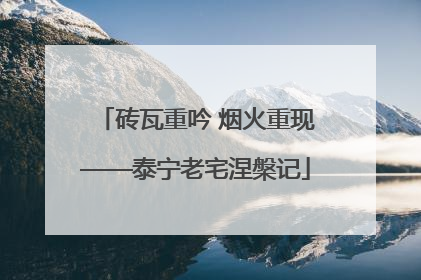 砖瓦重吟 烟火重现——泰宁老宅涅槃记