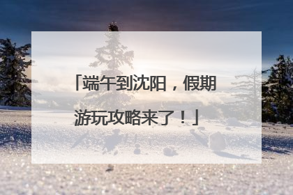 端午到沈阳，假期游玩攻略来了！
