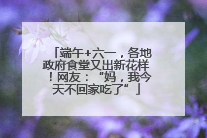 端午+六一，各地政府食堂又出新花样！网友：“妈，我今天不回家吃了”