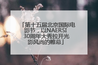第十五届北京国际电影节，以NAERSI 30周年大秀拉开光影风尚的帷幕