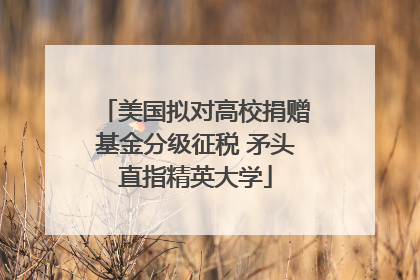 美国拟对高校捐赠基金分级征税 矛头直指精英大学
