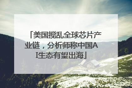 美国搅乱全球芯片产业链，分析师称中国AI生态有望出海