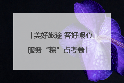 美好旅途 答好暖心服务“粽”点考卷