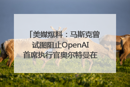 美媒爆料：马斯克曾试图阻止OpenAI首席执行官奥尔特曼在中东的AI交易