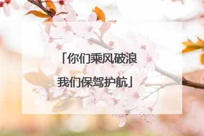 你们乘风破浪 我们保驾护航
