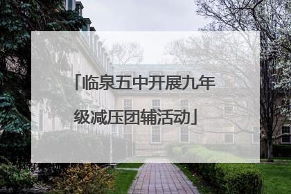 临泉五中开展九年级减压团辅活动