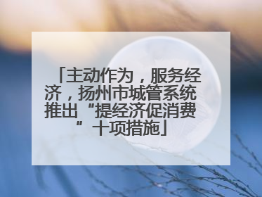 主动作为，服务经济，扬州市城管系统推出“提经济促消费”十项措施