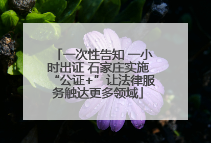 一次性告知 一小时出证 石家庄实施“公证+”让法律服务触达更多领域