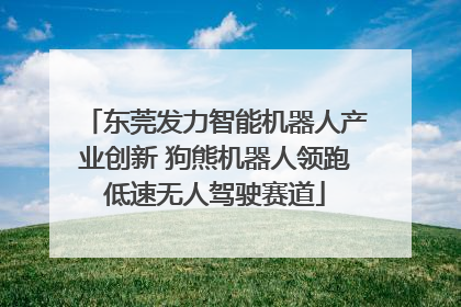 东莞发力智能机器人产业创新 狗熊机器人领跑低速无人驾驶赛道