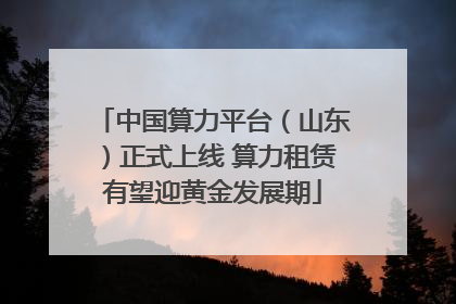 中国算力平台（山东）正式上线 算力租赁有望迎黄金发展期