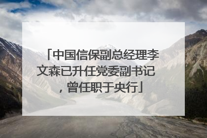 中国信保副总经理李文森已升任党委副书记，曾任职于央行