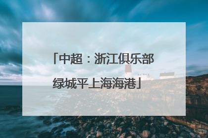 中超：浙江俱乐部绿城平上海海港