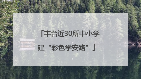 丰台近30所中小学建“彩色学安路”