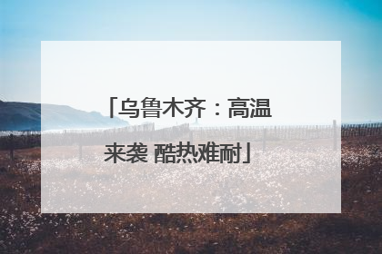 乌鲁木齐：高温来袭 酷热难耐