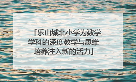 乐山城北小学为数学学科的深度教学与思维培养注入新的活力