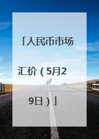 人民币市场汇价（5月29日）