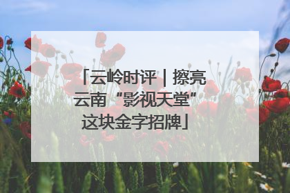 云岭时评｜擦亮云南“影视天堂”这块金字招牌