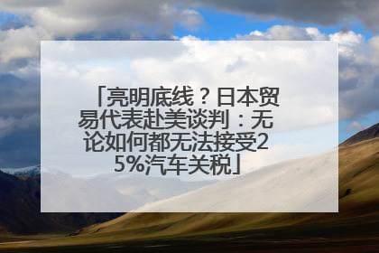 亮明底线？日本贸易代表赴美谈判：无论如何都无法接受25%汽车关税