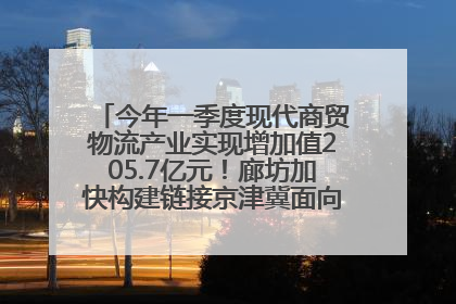 今年一季度现代商贸物流产业实现增加值205.7亿元！廊坊加快构建链接京津冀面向全世界的物流通道