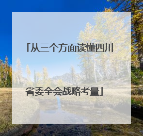 从三个方面读懂四川省委全会战略考量