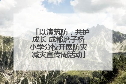 以演筑防，共护成长 成都磨子桥小学分校开展防灾减灾宣传周活动