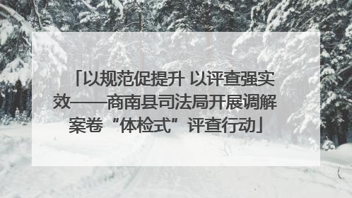 以规范促提升 以评查强实效——商南县司法局开展调解案卷“体检式”评查行动
