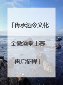 传承酒令文化 金徽酒拳王赛再启征程