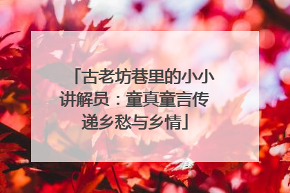 古老坊巷里的小小讲解员：童真童言传递乡愁与乡情