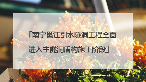 南宁邕江引水隧洞工程全面进入主隧洞盾构施工阶段