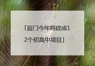 厦门今年将建成12个初高中项目