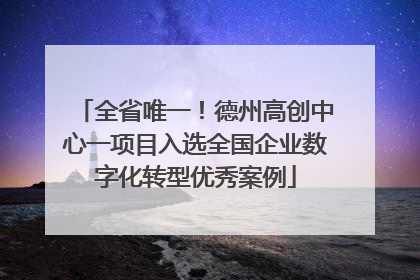 全省唯一！德州高创中心一项目入选全国企业数字化转型优秀案例