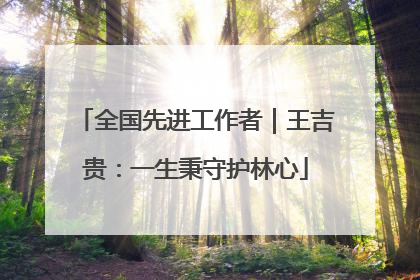 全国先进工作者｜王吉贵：一生秉守护林心