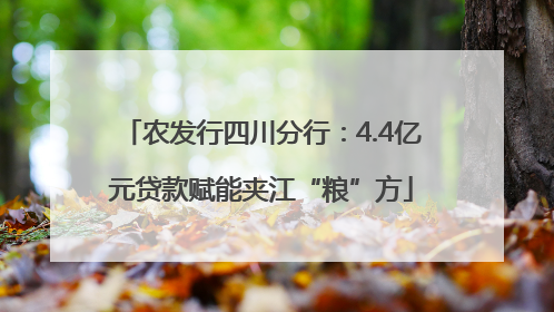 农发行四川分行：4.4亿元贷款赋能夹江“粮”方