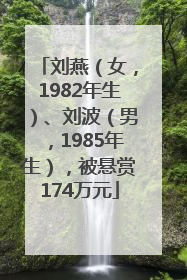 刘燕（女，1982年生）、刘波（男，1985年生），被悬赏174万元